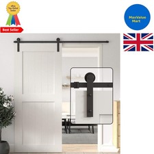 200cm Frosted Black Barn Door